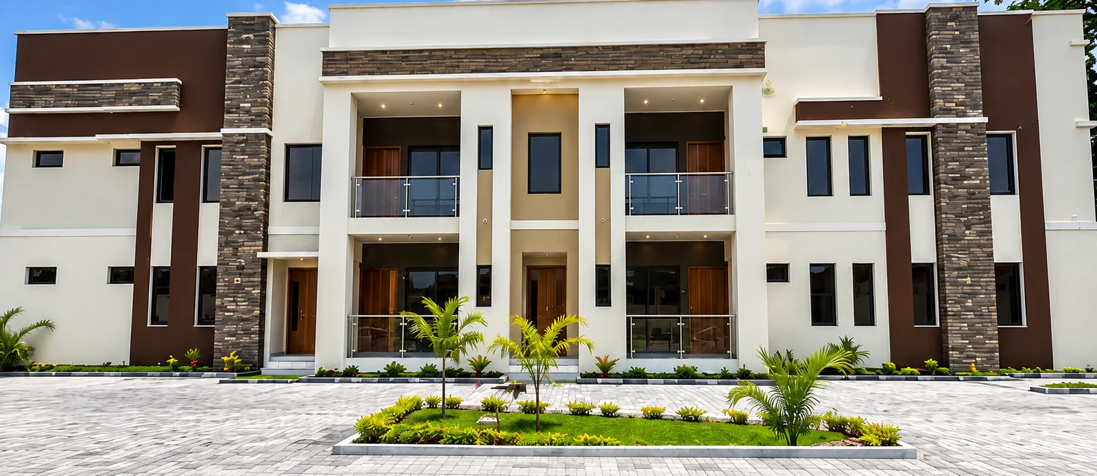 Completed block of four three-bedroom apartments in Lagos