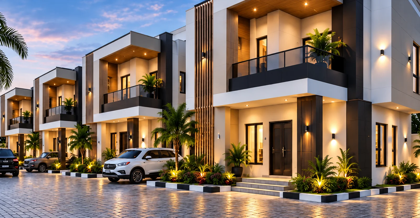 Concept render of four proposed semi-detached duplex units